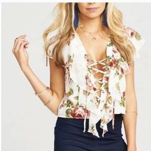 show me your mumu Treasure Lace Up Top